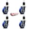 Service Caster 4'' Blue Poly Wheel Swivel 1-7/8'' Expanding Stem Caster Set, 4PK SCC-EX20S414-PPUB-BLUE-178-4 - alternate 4